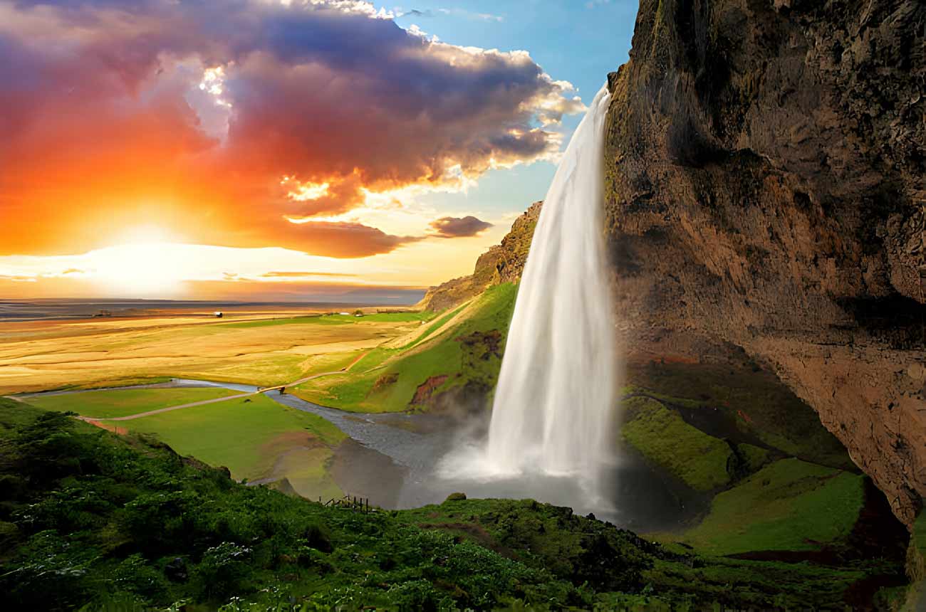 Seljalandsfoss Waterfall South Coast Iceland